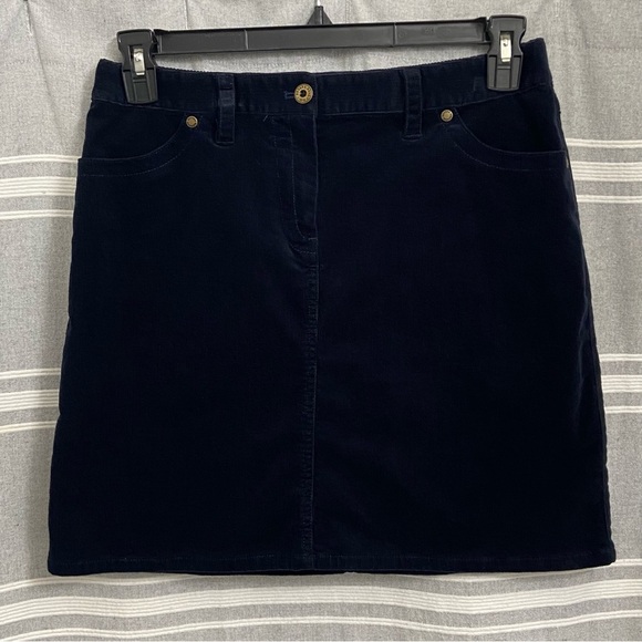 BROOKS BROTHERS / Navy Blue Corduroy Mini Skirt Size 8 - Picture 1 of 11